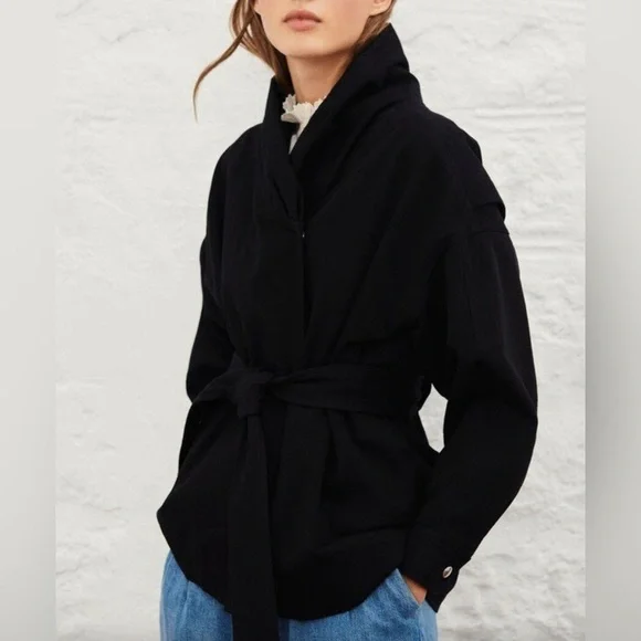 ba&sh Belted 100% Cotton Lost Jacket Size M - Picture 1 of 16